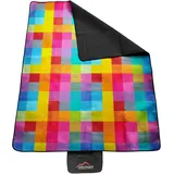 Picknickdecke Outdoor-Campingdecke, 140 cm x 180 cm Tundra, normani, Wasserdichte Unterseite - Fleece Oberseite Sommerdecke Outdoordecke bunt|grün