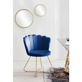 SalesFever Muschelstuhl, 2er Set 2 Stk.Muschel-Design, blau , Maße cm B: 69,5 H: 85