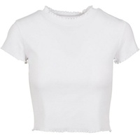 URBAN CLASSICS Cropped Rib Tee T-Shirt, White, M