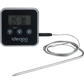 ideoon Grillthermometer 19 cm rostfrei schwarz