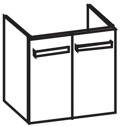 Artiqua 415 Waschtischunterschrank für Pro S 810963 Graphit Struktur quer, 415-WU2T-L54-7098-401 415-WU2T-L54-7098-401