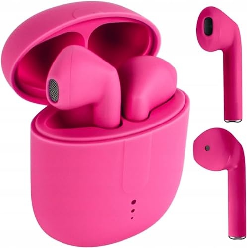 Setty Kopfhörer Headset Kabellos Bluetooth 5.0 TWS Wireless Earphone In-Ear Ohrhörer, Stereo Headsets kabelloses Laden und Tragbare Ladehülle für Android/iPhone/Samsung/Huawei (rosa)