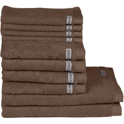Handtuch Set ROSS "Sinfonie", grau (taupe), 10 tlg., Frottier, Frottier, Obermaterial: 100% Baumwolle, Handtuch-Sets, beinhaltet Gästetücher, Handtücher und Badetücher
