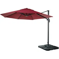 Mendler Gastronomie-Ampelschirm HWC-A96, Sonnenschirm, rund Ø 3m Polyester Alu/Stahl