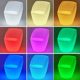 Eurotondisplay LED Gartenleuchte eckig wiederaufladbar RGBW mit Fernbedienung