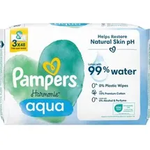 Pampers Harmonie Aqua 144 Tücher unparfümiert, je 48 Stück,
