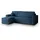masseno ECKSOFA RAVELO M Blau Velours-Stoff mit Schlaffunktion