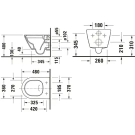 Duravit D-Neo Wand-WC Compact mit WC-Sitz Weiß