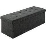 Tectake Sitzbank Faltbar Dunkelgrau 110 x 38 x 38 cm