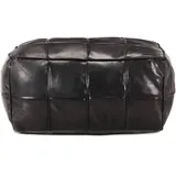 vidaXL Pouf Schwarz 60 x 60 x 30 cm Echtes Ziegenleder