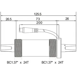 PowerSmart Tretlager T10 Drehmomentsensor schwarz