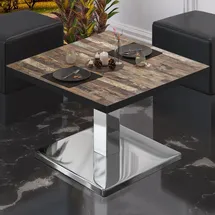 GGM Möbel Bistro Loungetisch 60 x 60 x 41 cm Vintage Old/Edelstahl