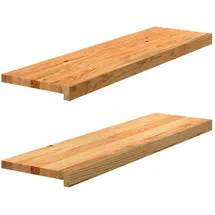 vidaXL Fensterbänke 2 Stk. Hellbraun 90x30x2 cm Massivholz Eiche