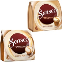 Senseo Kaffeepads Cappuccino - Cafe Latte Set, Milchkaffee, Milch Kaffee Pad, 2 Sorten
