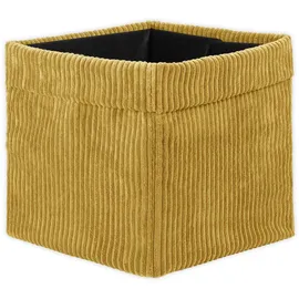 lycce Kallax Boxen Cordstoff 4er Set, faltbar, waschbarer Cordbezug senf