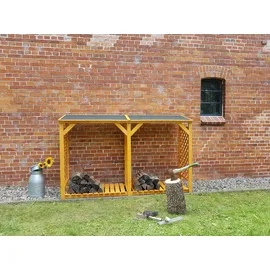 Promadino Kaminholzregal Speyer Holz 238 x 148 x 68 cm honigbraun