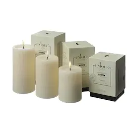 unique candles UNIQUE Stumpenkerze 12,5 cm 7,5 cm beige