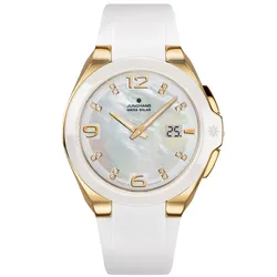 Junghans 15/1506.00 Damenuhr Funk Solar Spektrum Weiß/Goldfarben