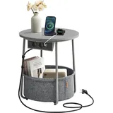 VASAGLE Beistelltisch grau 39,6 x 45,0 x 50,0 cm