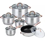 KING HOFF KINGHOFF Rosegold Topf-Set 12-tlg. 10,5 cm rund