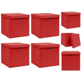 vidaXL Aufbewahrungsboxen mit Deckel 32 x 32 x 32 cm 3-tlg. rot