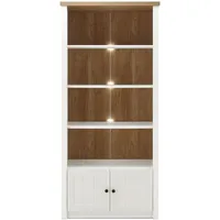 Furn.design Regal, weiß Eiche, Holzwerkstoff, Nachbildung,Pinie, 3 Fächer, Sockel,