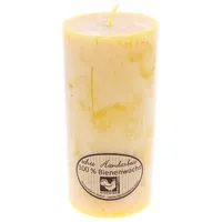 Kerzenfarm Hahn Bienenwachs Stumpenkerze 14 cm gelb