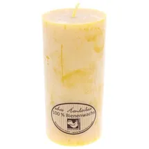 Kerzenfarm Hahn Bienenwachs Stumpenkerze 14 cm gelb