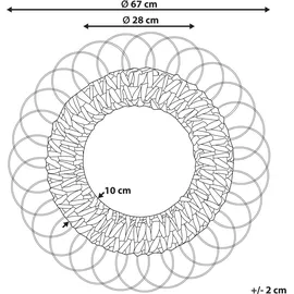 Beliani Wandspiegel, PAMOL 67 cm 67 cm Geflecht Naturfarben