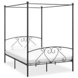 vidaXL Himmelbett-Gestell 140 x 200 cm grau