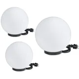 H4L Kugelleuchte 3er Set weiß 20/20/30 cm inkl. 3m Anschlusskabel