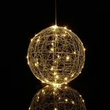 Relaxdays LED Dekokugel 25 cm Silber