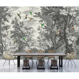 Living Walls Fototapete LIVING WALLS "Walls by Patel Fancy Forest", grau (grau3), B:4m L:2,7m, Vlies, Tapeten, Vlies, Wand