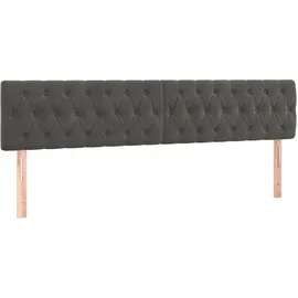 vidaXL Boxspringbett mit Matratze & LED Dunkelgrau 200x200 cm Samt