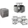 RODNIK Sitzhocker Transformer 5-in-1 Vellours 50 x 50 x 50 cm Grau