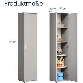 home collective Mehrzweckschrank 40 x 35 x 184 cm Kaschmir