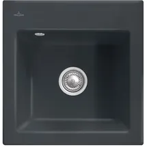 Villeroy & Boch Subway 50 S flat mittig schwarz Handbetätigung 490 x 475 mm