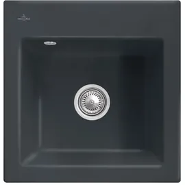 Villeroy & Boch Subway 50 S flat mittig schwarz Handbetätigung 490 x 475 mm