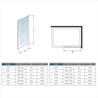 8mm Nano+ESG walk in Duschtrennwand Duschwand 80X200cm Ohne Stabilisator - Schwarz/Silber
