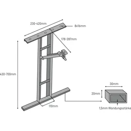 Natural Goods Berlin Möbelgestell Bierzelt I-FORM, DIY Bierzeltgarnitur klappbares Tischgestell, Bankgestell, Festzeltgarnitur, rostfrei, 2 Stüc... – Schwarz