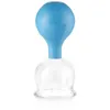 Schröpfglas aus Echtglas inkl. Saugball in Blau, 62 mm