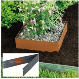 Bellissa Rasenkante Square Corten 30x30cm H13cm Beetumrandung Beeteinfassung