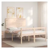 vidaXL Seniorenbett mit Kopfteil 140x200 cm Massivholz