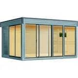 Wolff Finnhaus Design-Gartenhaus Finn Cube 4x3 Typ 2 hellgrau