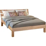 Coemo Massivholzbett Natur, Holz, 180x200 cm mit Kopfteil, Farbe: Buche