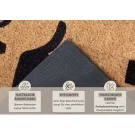 HANSE HOME Kokos Welcome Madafakas, Türmatte", braun, B:75cm H:15mm L:45cm, Kokos, Teppiche, Fußmatte, Kokos, Schmutzfangmatte, Outdoor, Rutschfest, Innen, Kokosmatte, Flur