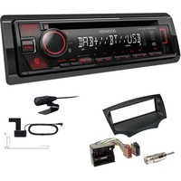 Kenwood KDC-BT450DAB 1-DIN DAB Autoradio Bluetooth CD USB AUX Einbauset passend für Ford KA ab 2008 schwarz