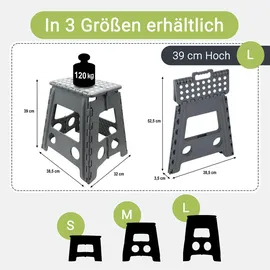 ZOLLNER Klapphocker anthrazit Kunststoff 29x39x22 cm Wohnzimmer, Hocker, Sitzhocker