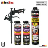 Brandschutzschaum B1 Bauschaum 1x 750ml 2x Reiniger Schaum Montageschaum Pistole