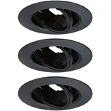 Paulmann Einbauleuchte 3er-Pack schwenkbar rund 90mm Schwarz
